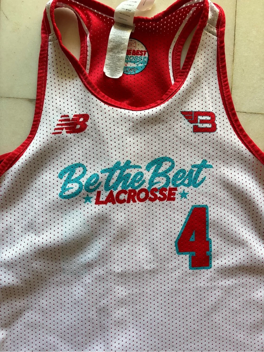 New Balance Be the Best Lacrosse Uniform Set Red White - #4 - L/XL